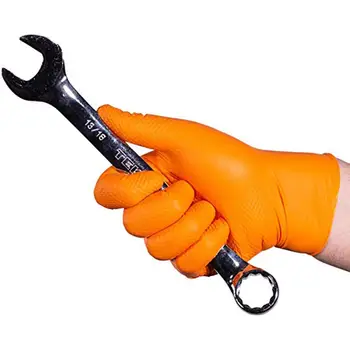 

Nitrile Coated Gardening Safety Living Work Gloves Orange Puncture Resistant Yard Anti Resistant Gloves Hand Protection