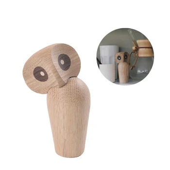 

Wood Owl ornament Gift Creative Home Decoration Accessories Decor Figurine Modern Miniature Figurines House Decoration Maison