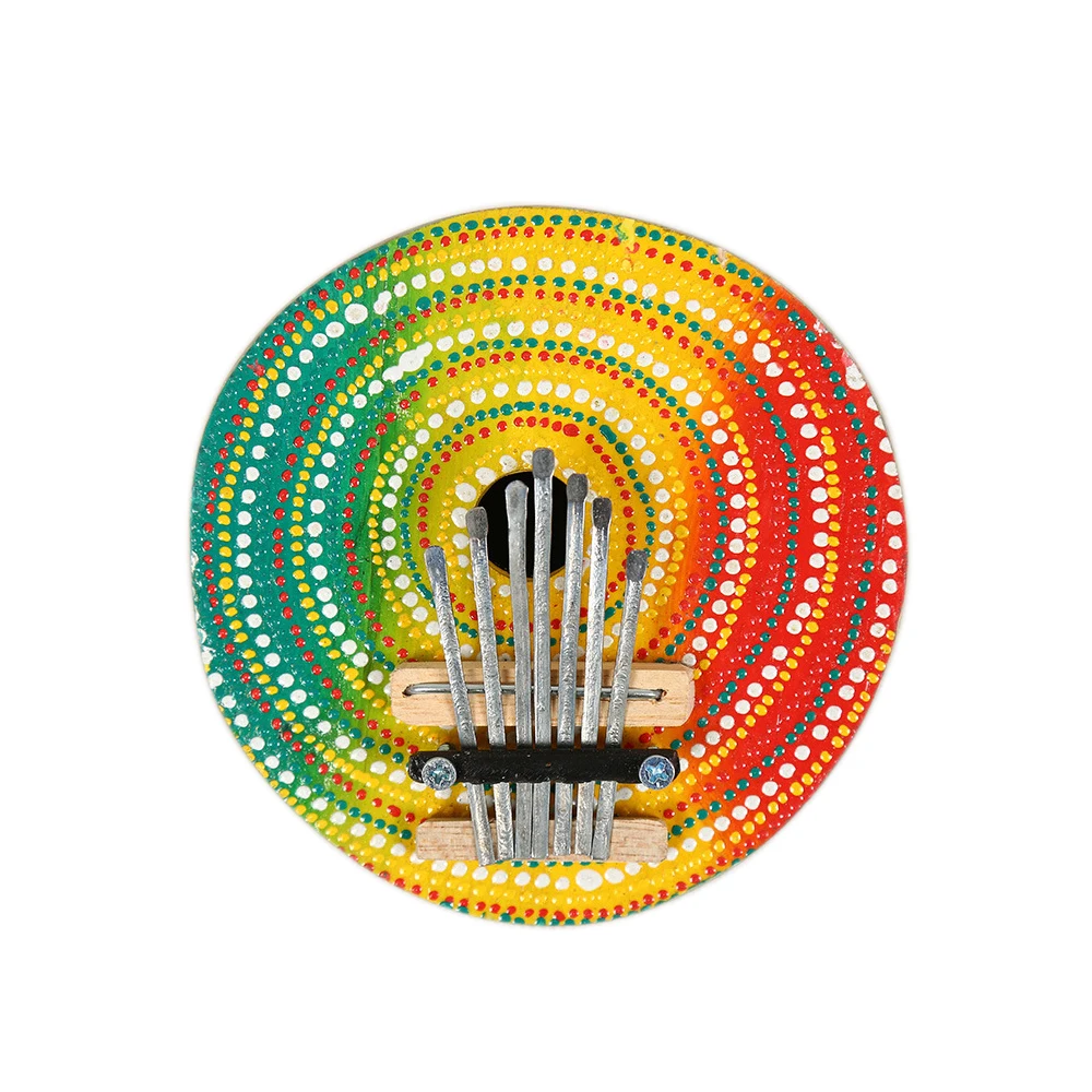 

7-Key Kalimba Coconut Case Painted Thumb Finger Piano Keyboard Kalimba Wood Kalimba Portable Musical Instrument for beginner Kid
