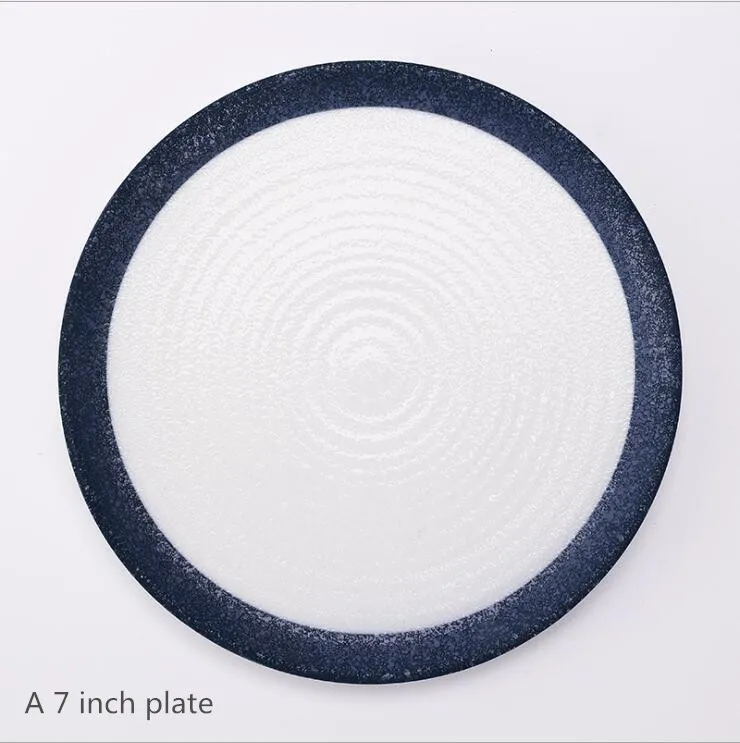 A 7 inch plate Персональный Набор тарелок, керамическая кухонная тарелка, набор посуды, блюда для еды, рисовый салат, лапша, миска, суп, кухонный инструмент для приготовления пищи, 1 шт - Цвет: A 7 inch plate