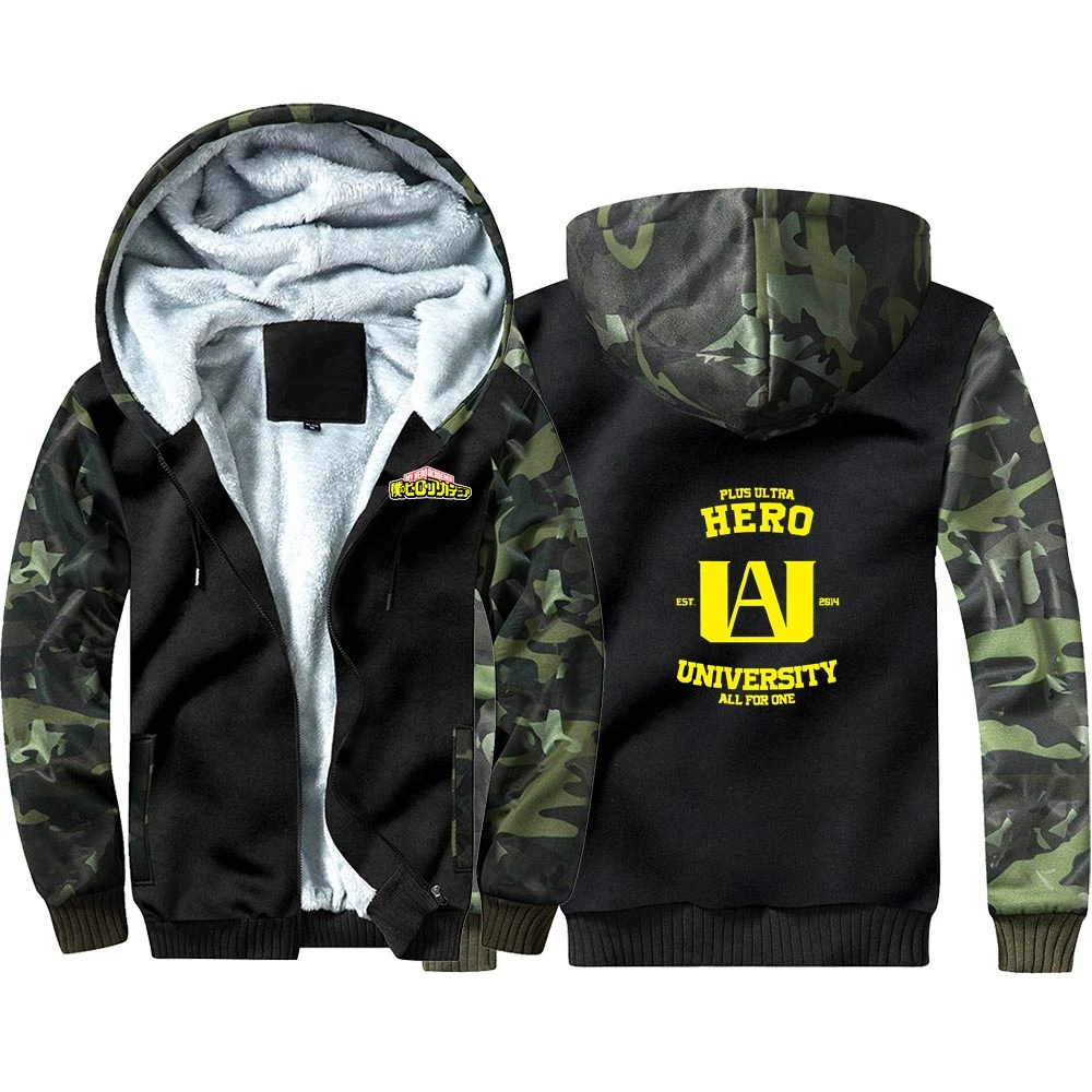03 New Japan Anime My Hero Academia Camouflage Hoodie Sweatshirts Winter Thicken Hooded Coat Cosplay Costume Warm Men Clothing - Цвет: 03