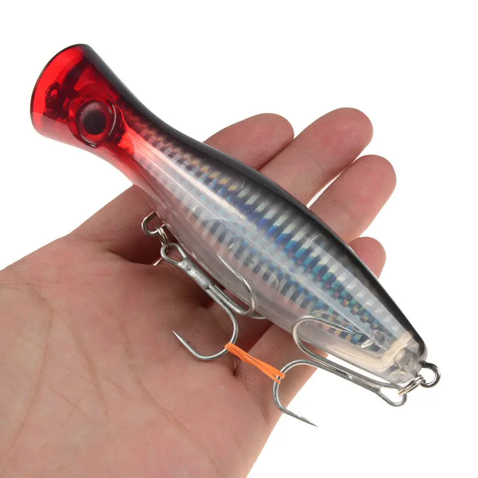 Hiumi Lot 10pcs Fishing Lures Top Water Floating Popper Lure Hooks Bait  Crankbait