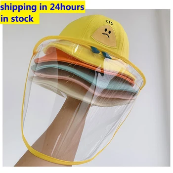 

New Anti-spitting Protective Hat Dustproof Cover Kids Fisherman Cap Effectively isolates saliva In stock