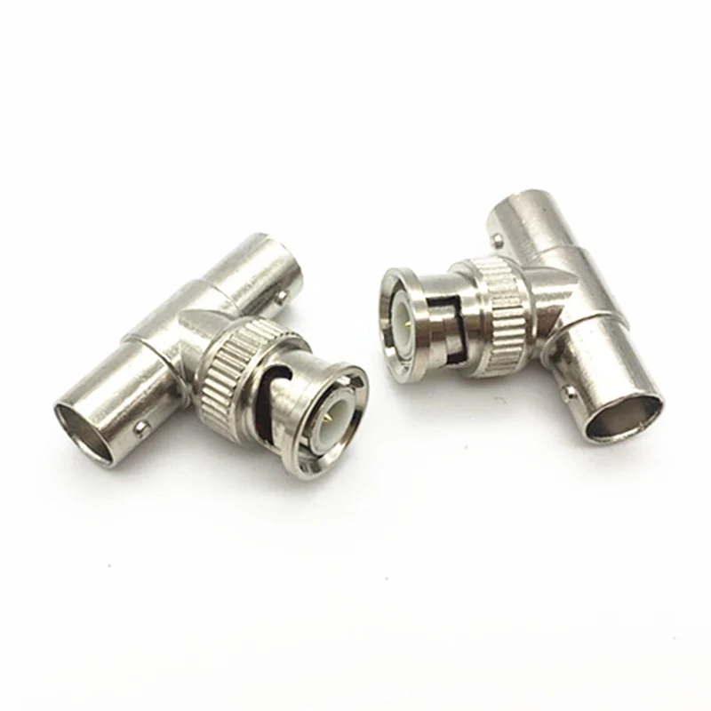 2pcs/Lot BNC Male Plug to 2 BNC Female Jacks Straight Convert Connector T Adapter BNC Q9 Connector 3 Way Splitter