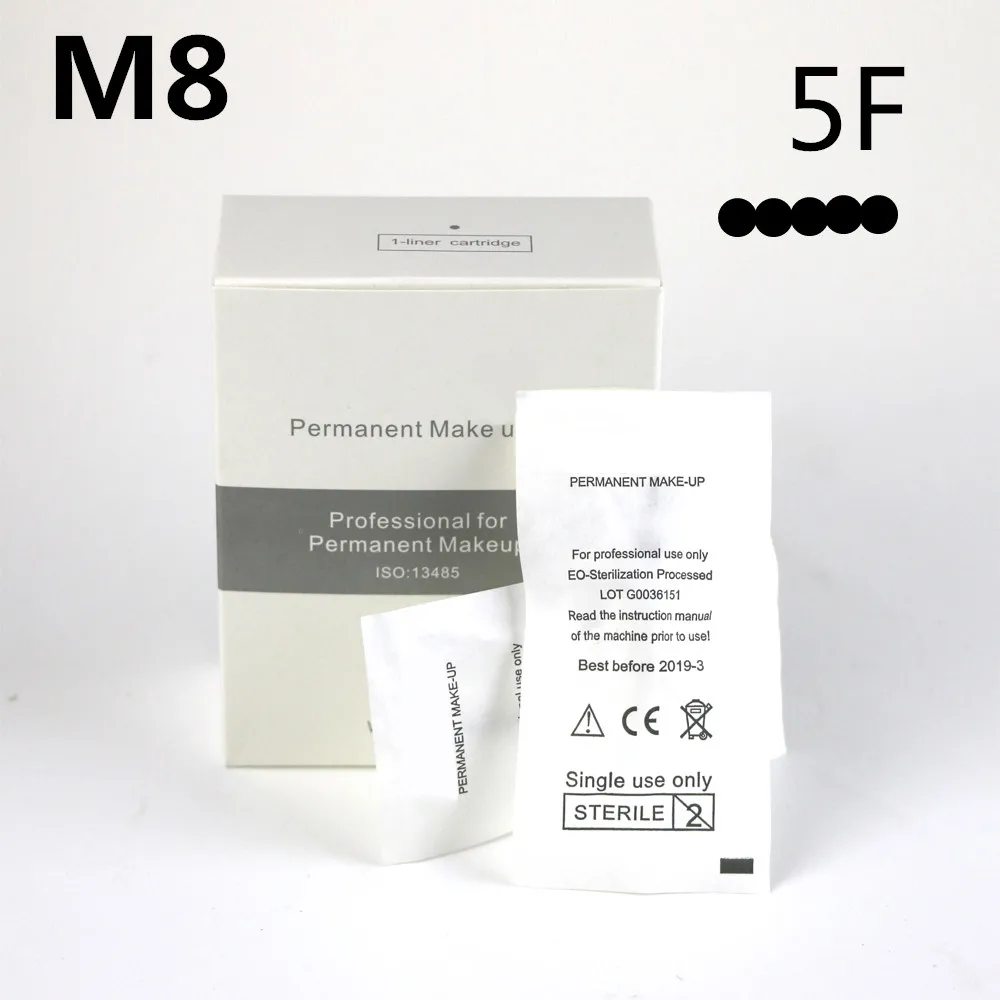 

30pcs 5F Permanent Makeup Compact Needle for PMU M8-III M8-4th Machine Pen EO-sterilization Processed M8 Tattoo needles
