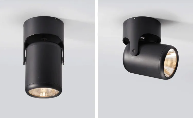 White Black Dimmable Rotating LED Downlights Surface Mounted Adjustment COB AC85-265V 8W 10W 12W 15W LED Ceiling Lamp Spot light