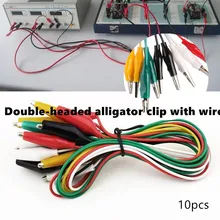 10 sztuk DIY elektryczny kabel naprawczy losowy kolor 46cm 28mm 35mm zaciski krokodylkowe testowanie przewody do testowania kabel mostkujący zaciski krokodylkowe tanie i dobre opinie CN (pochodzenie) NONE