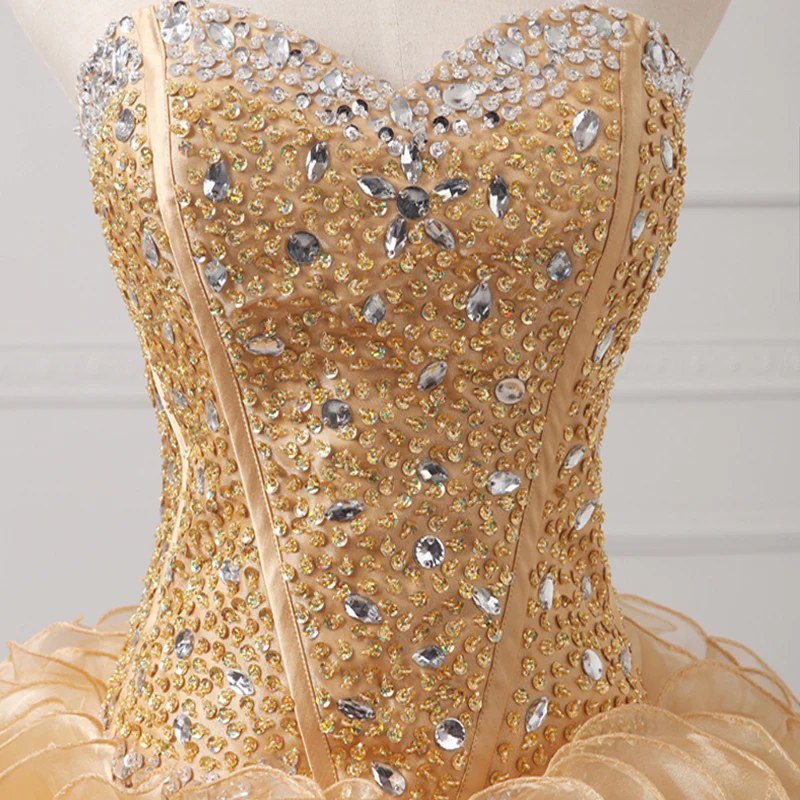 Quinceanera Dresses 2 in 1 Detachable Ruffles Skirt Sweet 16 Pageant Jiayigong Beaded Sequined Sweetheart Real Sample