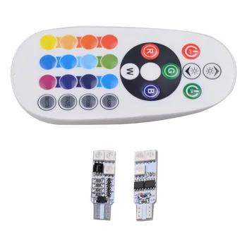 

T10 RGB with Remote Control T10-6smd 5050 Car Width Light Strobe Light Atmosphere Light