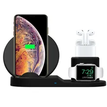 QI Быстрое беспроводное зарядное устройство подставка для IPhone Airpods Apple Watch Зарядное устройство Док-станция Зарядка для IWatch 5 1 2 3 4 Беспроводная зарядка