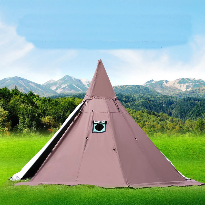 

Pyramid A6 tower smoke window tent Park party field survival double layer with a chimney hole include a full hanging inner tent