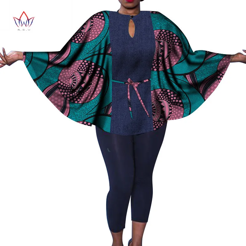 Африканский женский Bazin Riche Dashiki шаль Топ Дашики Африканский принт Топы рубашка размера плюс M-6XL Женская шаль аксессуары для одежды SP035 - Цвет: 15