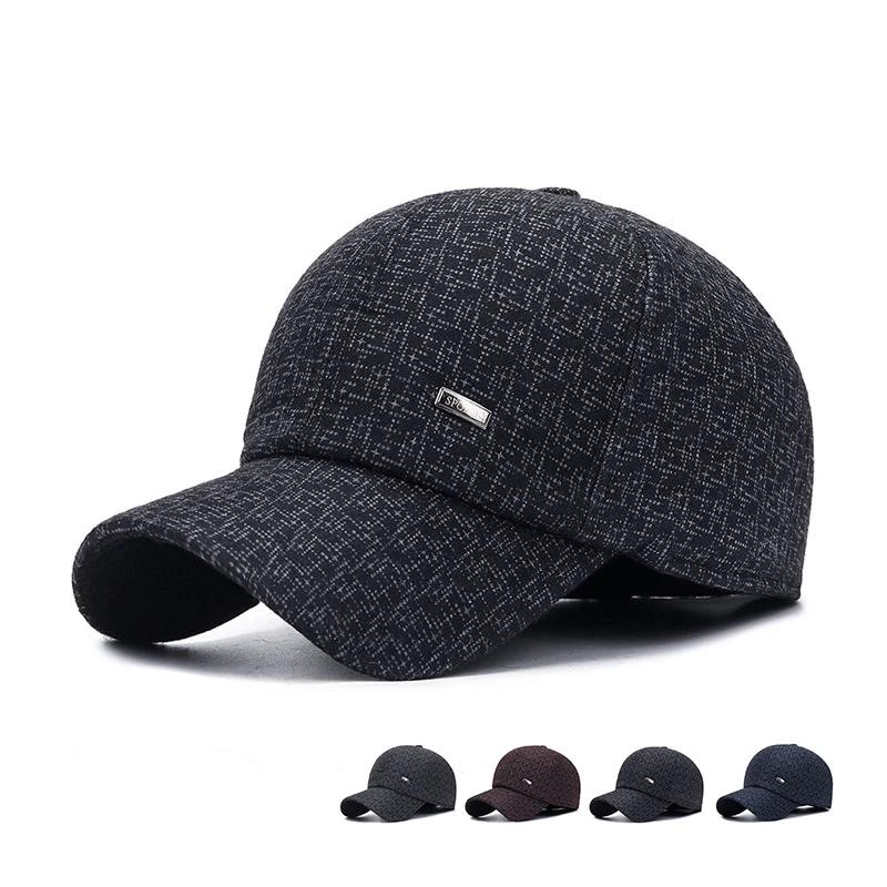 Baseball Cap Winter Hat Warm Cotton Snapback Caps Ear Protection Fitted Hats for Men Twenty One Pilots Dad Cap with Earmuffs