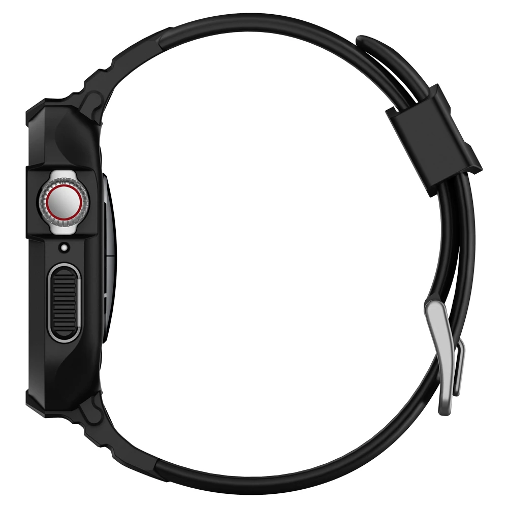 Spigen для тяжелых условий эксплуатации Pro для наручных часов Apple Watch Series 5/4 44 мм-мягкий гибкий чехол из ТПУ матовый черный Защитный чехол+ повязка, 062CS25324