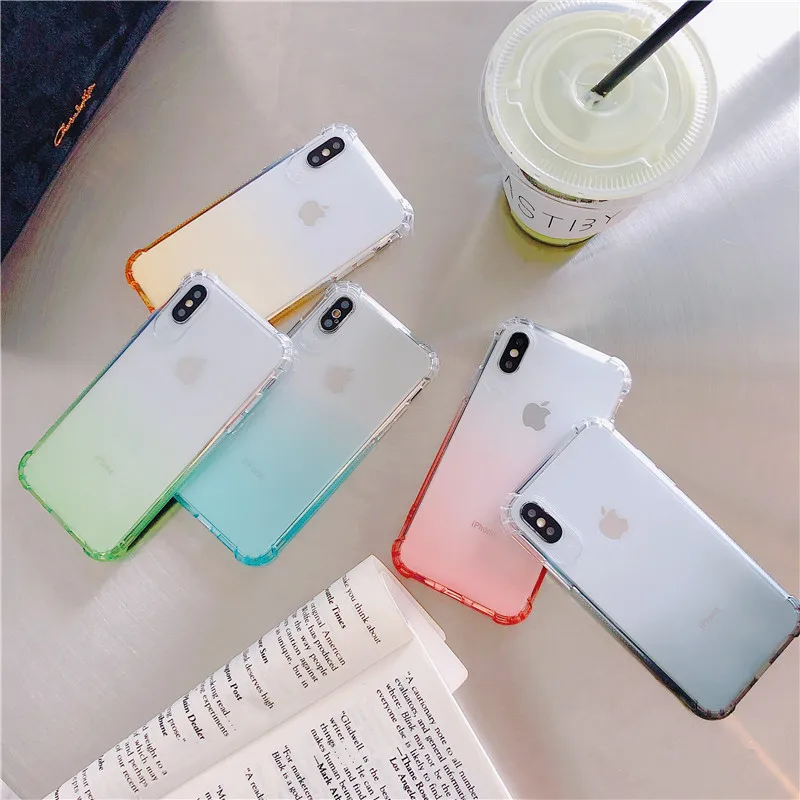 

Transparent Anti-fall Shockproof Gradient Color Phone Case For Huawei P30 P20 Pro Lite Mate 20 Pro Nova 3 3i 3e 4i 4e Soft Funda