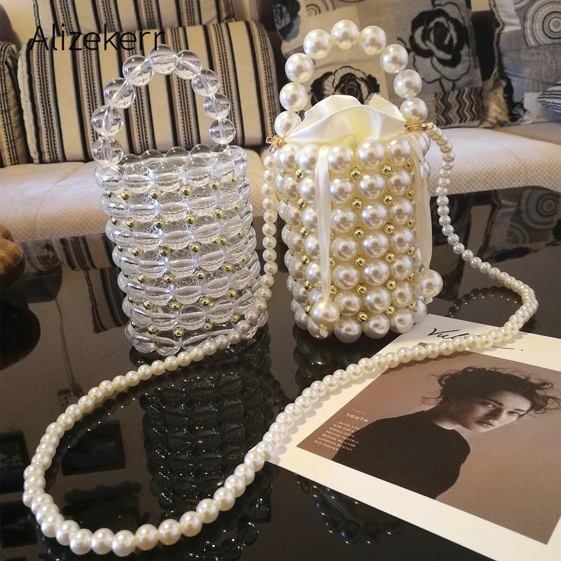 Beautiful Fashionable Clear PVC Purse with Golden Chain and Elegant Closure 