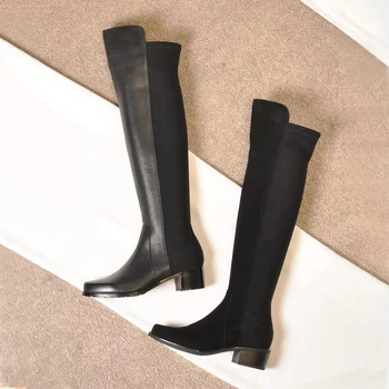 

Autumn new woman over the knee boots thick with long boots leather was thin high tube stovepipe stretch boots