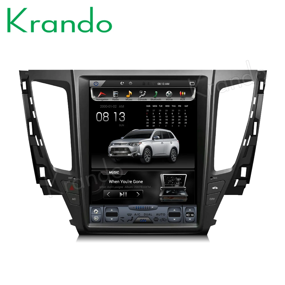 Автомобильный радиоприемник Krando Android 9 0 4 Гб ОЗУ 32 ПЗУ 12 1 дюймов в стиле tesla