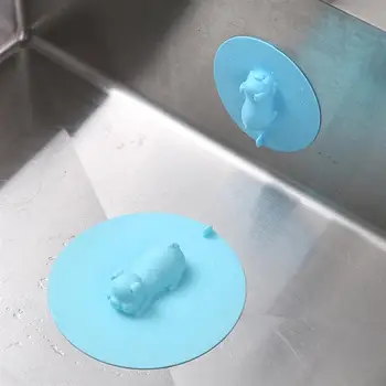 

5Pcs Cartoon Sewer Filter Water Rope Plug and Hook Cover Sink Filter Silicone Kitchen Bathroom Deodorant Shield Sink Bathtub