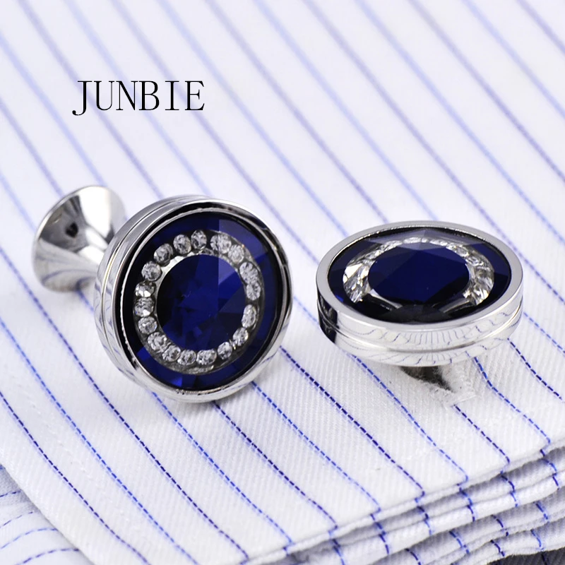 

JUNBIE Jewelry French shirt Fashion cufflinks for men crystal Cuff link Wholesale Button High Quality Wedding Male Free Shipping
