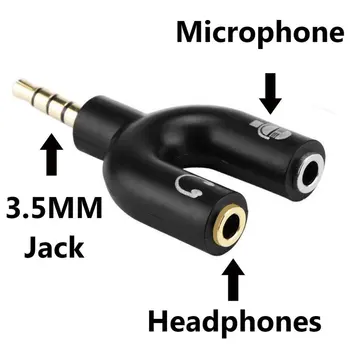 

For Xbox One Adapter (TRRS) Headset Headphone Mic 2 to 1 Splitter for PS4 PC Laptop Ear Headset Headphone Audio Adapter