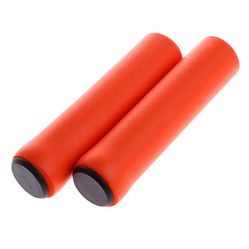 Горная дорога MTB Спортивная силиконовая губка ручки для велосипедного руля мягкая противоскользящая амортизирующая велосипедная ручка велосипедного руля - Цвет: Оранжевый