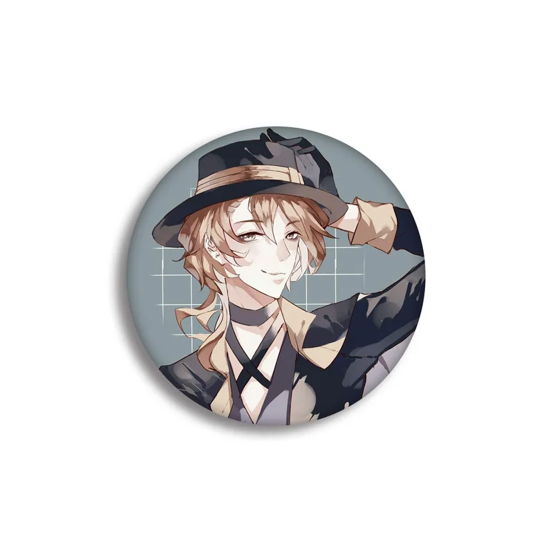 Anime Bungou Stray Dogs Badges on a Backpack Dazai Chuuya Icon Pins Badge Decoration Brooches Metal Badges For Clothes DIY Gifts