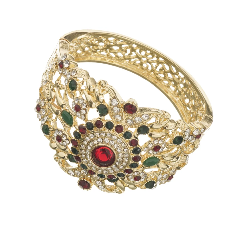 Дизайнерский марокканский стиль браслет ювелирные изделия Свадебные металлические стразы браслет