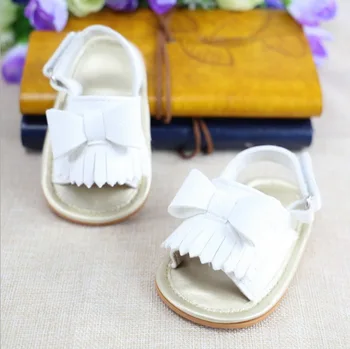 

DHL 200pair Summer Cute Newborn Infant Baby Girl PU Leather Bow Tassel Shoes Toddler Kids Girls Sandals 0-18M