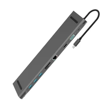 11 в 1 концентратор 4K usb type-C к USB 3,0 TF HDMI VGA RJ45 Мини DP док-станция для ноутбука для Macbook для huawei