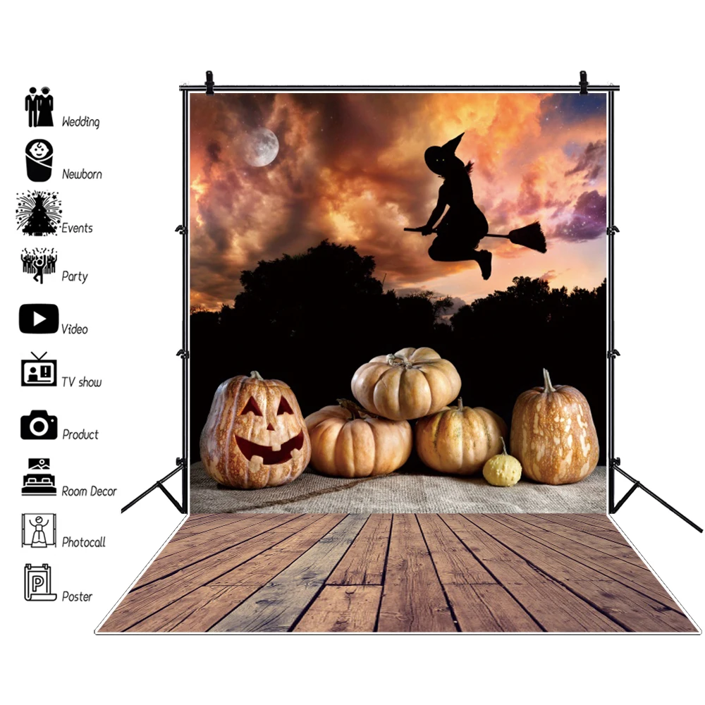 Laeacco фоны для фотографирования с изображением Тыква Happy Halloween волшебник Луна