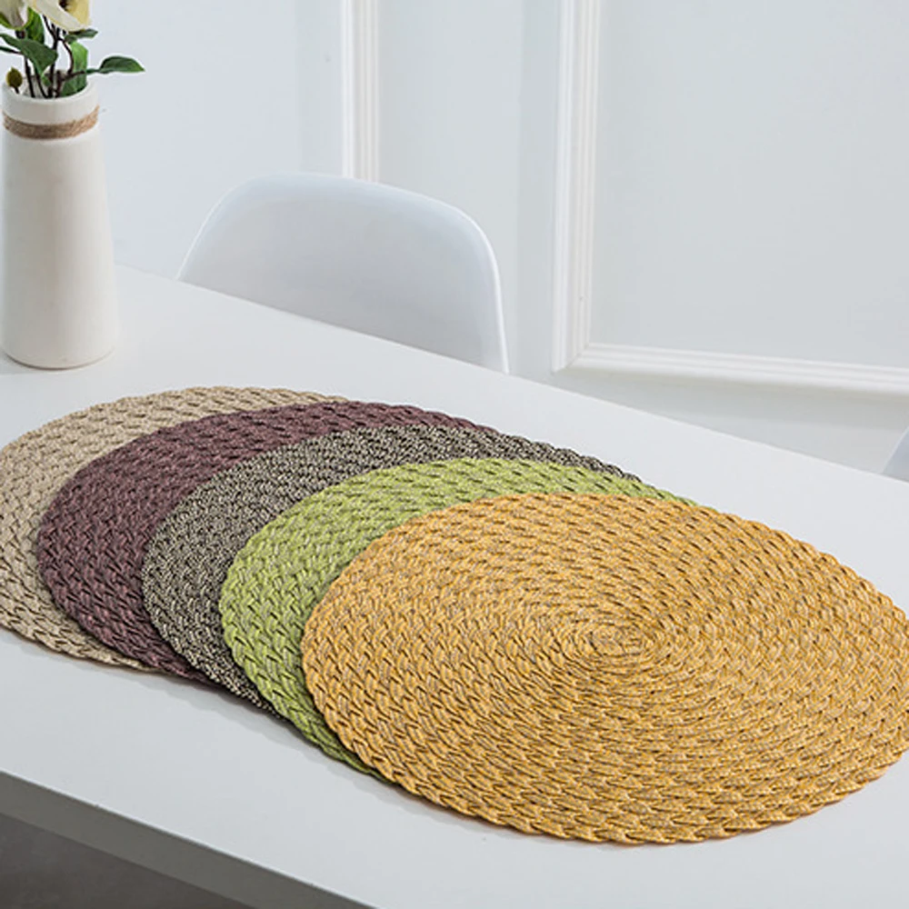

Placemat Fashion Pvc Dining Table Mat Disc Pads Bowl Pad Coasters Waterproof Table Cloth Pad Slip-resistant Pad 38 Cm Diameter