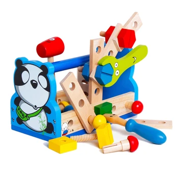 

Wooden Construction Tool Kit Assembly Toolbox Building Set With Detachable Nut Educational Toy Gift Discovery Toys For Children