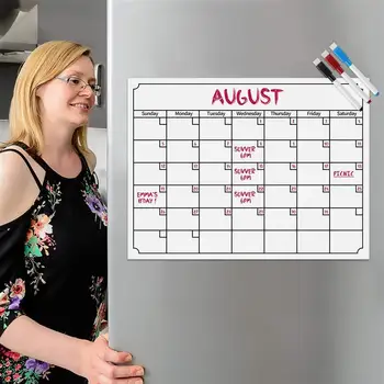 

Magnetic Dry Erase Calendar for Fridge Large Monthly Desk Pad Planner for Refrigerator 2020-2021 Fridge Calendar Whiteboard