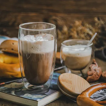 

Double Wall Glass Design Beer Wine Glass Mug Tea Juice Insulation Latte Coffee Cup Anti-scald Crystal Wine Glasses Double Wall