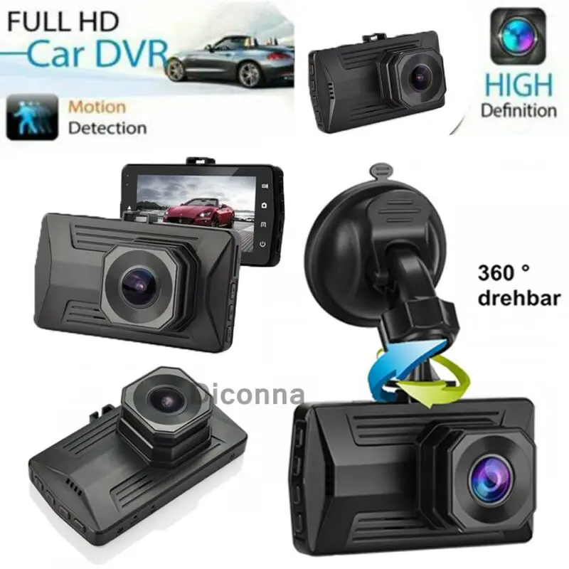 3 ''HD 1080P 3 объектив Автомобильный видеорегистратор Камера заднего вида 360 °