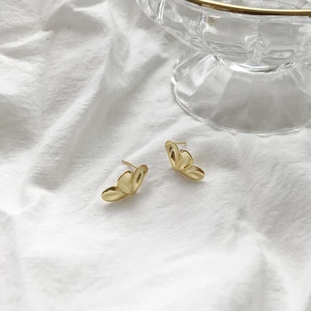 

Small Leaf Stud Earring Real 925 Sterling Silver Women Gold Stud Earring Cute Plant Korean Women Earring 925 Silver Jewelry Gift
