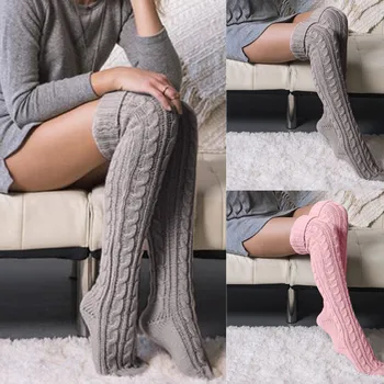 

Women Socks Long Cotton Warm Thigh High Over the Knee knitted Socks Long Sexy Stock #YL5
