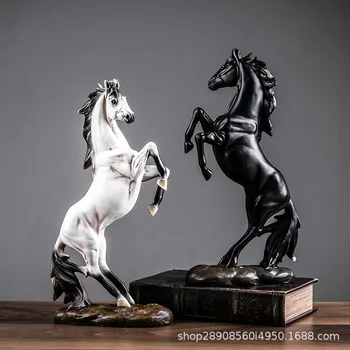 

European Decoration Animal Home Accessories Housewarming Opened Gift New Jewelry Horse Living Room Office Crafts Resin