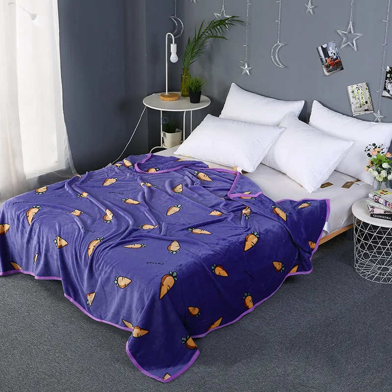 Фланелевое домашнее одеяло в мультипликационном стиле; сезон весна-осень; одеяло для дивана с ворсом; милое одеяло
