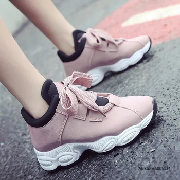 

New Women Sneakers Shoes Woman Casual Flats Women's Flat Shoes Autumn Breathable Round Toe Lace-up Grey Teenagers Shoes 698