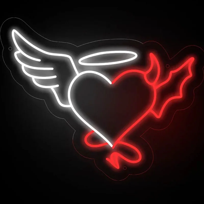 Angel Neon Sign Devil Neon Light Bride Groom Wing Sign Bedroom Neon Light Wedding Neon Decor Angel and Devil Romantic Gift Valen|Plaques & Signs| - AliExpress