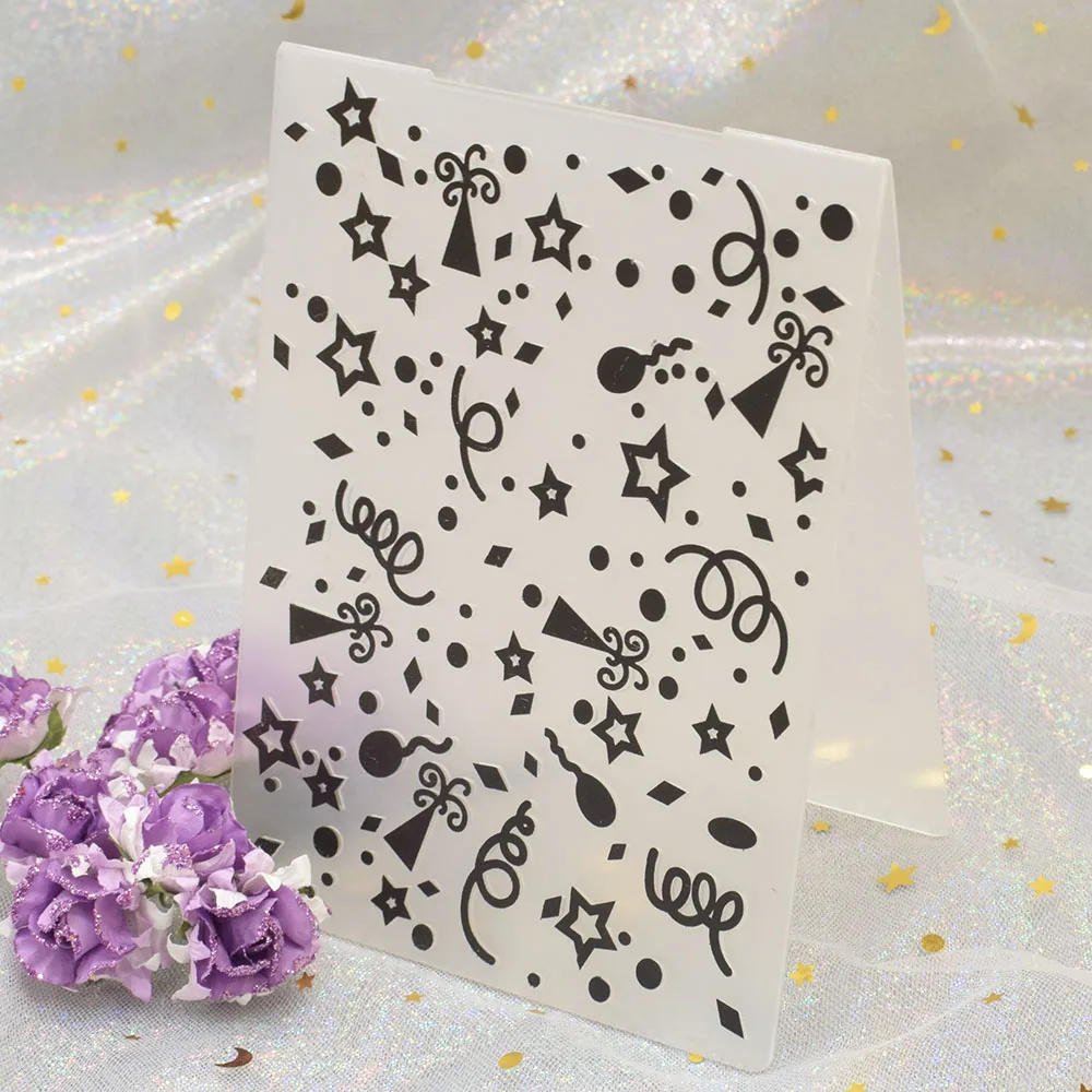 

Celebratory Fireworks Plastic Embossing Folders for Card Making DIY Scrapbooking album Decoration Paper Embossing Craft Template