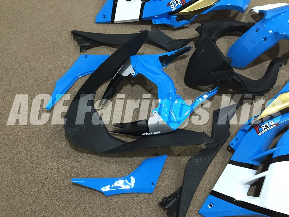 Топ ABS обтекатель комплект подходит для Kawasaki Ninja300 EX300 300R 2013 13 14 15 16 Обтекатели набор на заказ небесно-голубой белый