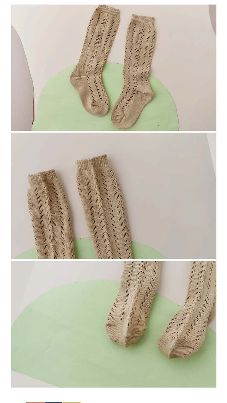 New Summer Children Socks Baby Girls Knee High Toddler Socks Cotton Long Tube Cute Princess Mesh Socks Kids Hollow Out Socken