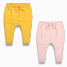 Поколение полных европейских и американских весенних и осенних новых стильных штанов для младенцев однотонные штаны для мальчиков и девочек 1-3 лет