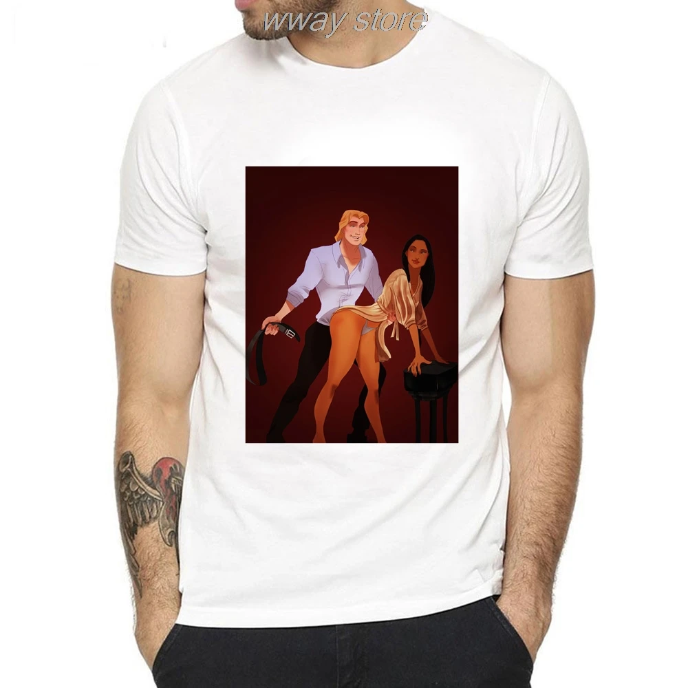 Aladdin Jasmin романтическая ночная Мужская футболка Забавные футболки для колготы для мальчиков летние с коротким рукавом сексуальные ночные рубашки mujer топы футболки
