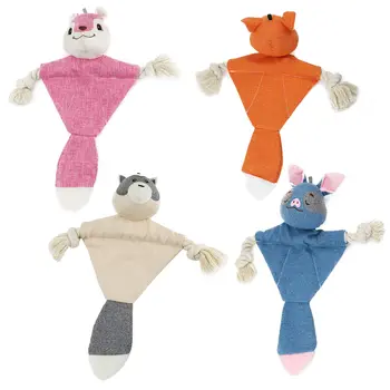 

Cloth Cotton Rope Pet Toy Cute Interactive Squeaky Sound Toys Raccoon Squirrel Bat Chew Dog Toy