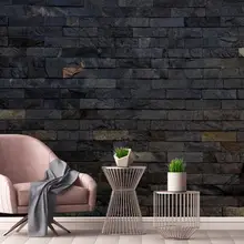 Пользовательские Современные Черные кирпичные стены спальни ТВ обои для рабочего стола