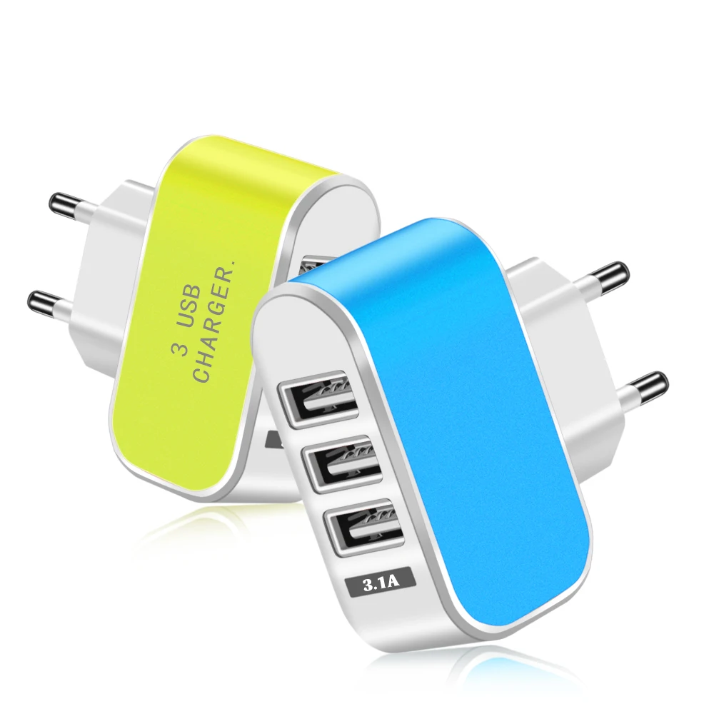 Зарядное устройство USB с 3 портами 5 В 2 А настенный адаптер питания